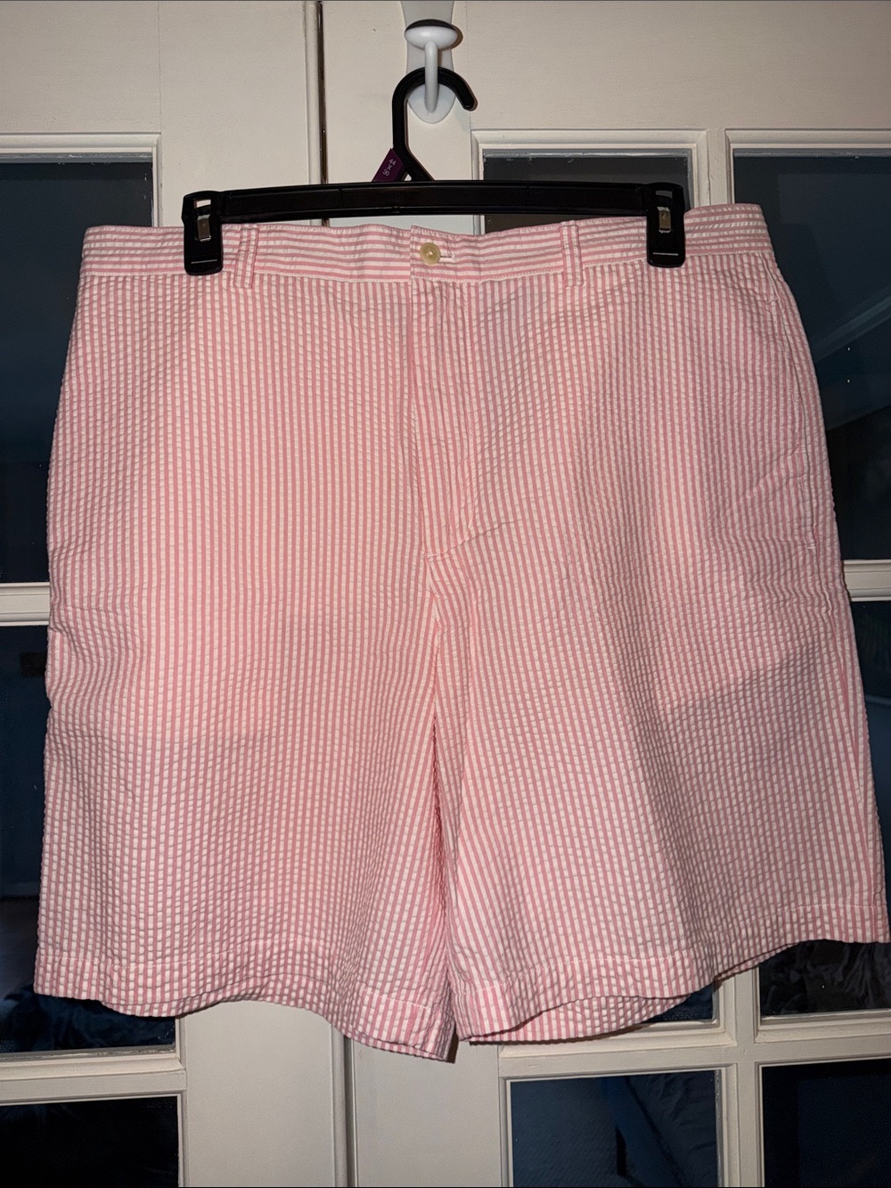 Vineyard Vines Pink Seersucker Flat-Front Shorts